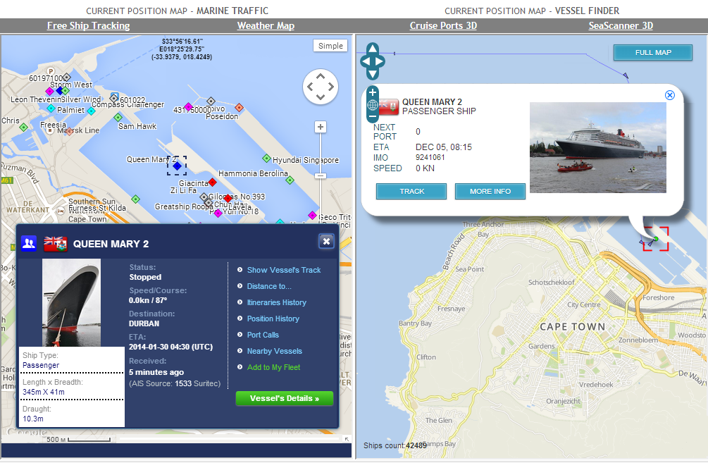Marine Traffic Vessel Finder Map